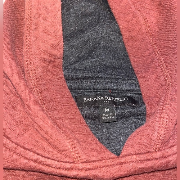 Banana Republic Quilted Hoodie Maroon Sweatshirt Women’s Medium - Picture 3 of 7